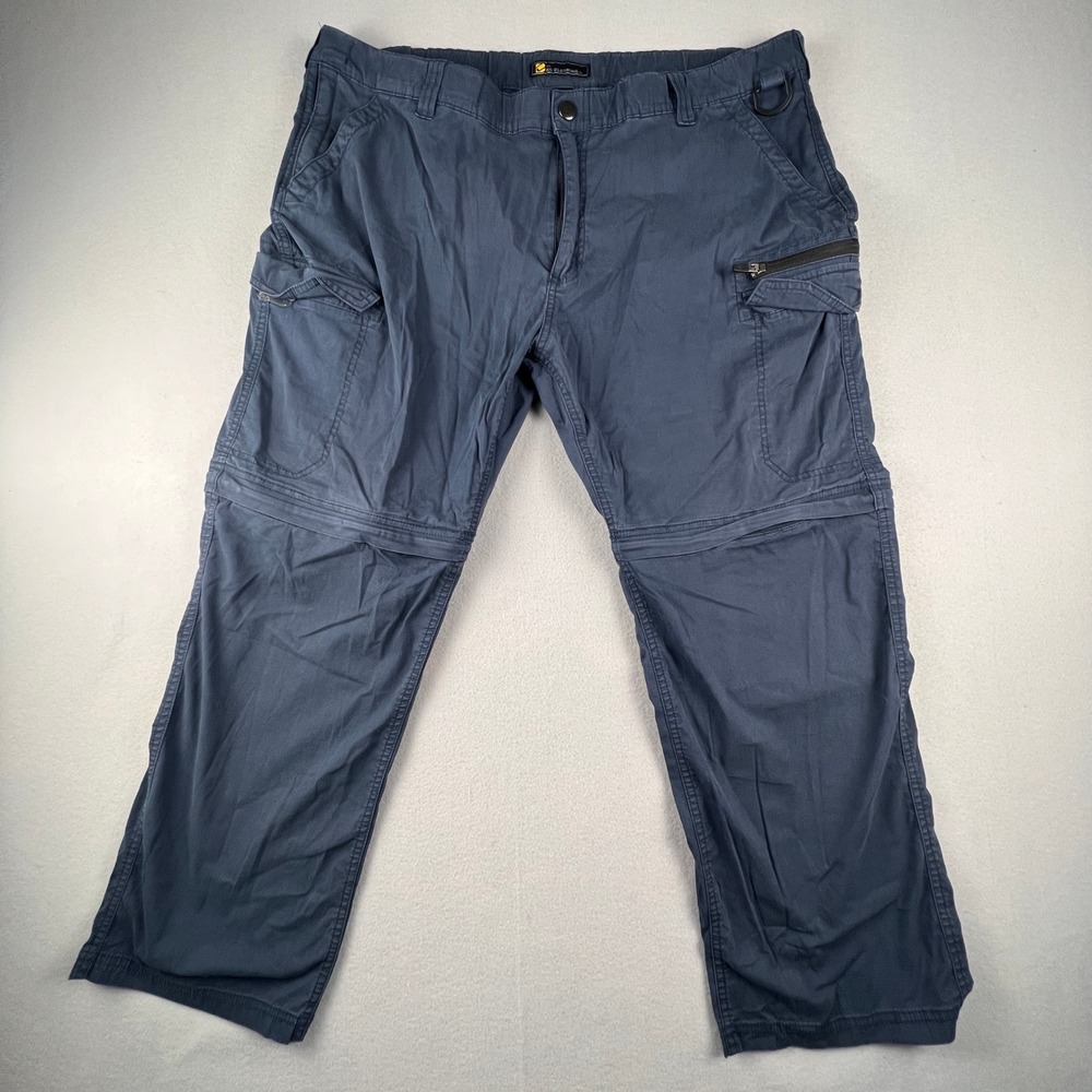 BC Clothing Convertible Cargo Pants Mens XXL x‎ 30 Blue Zip Off Hiking Utility
